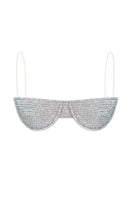 Nué Midnight Rhinestone Bra top featuring sparkling rhinestones and a sleek design, perfect for stylish evening wear.