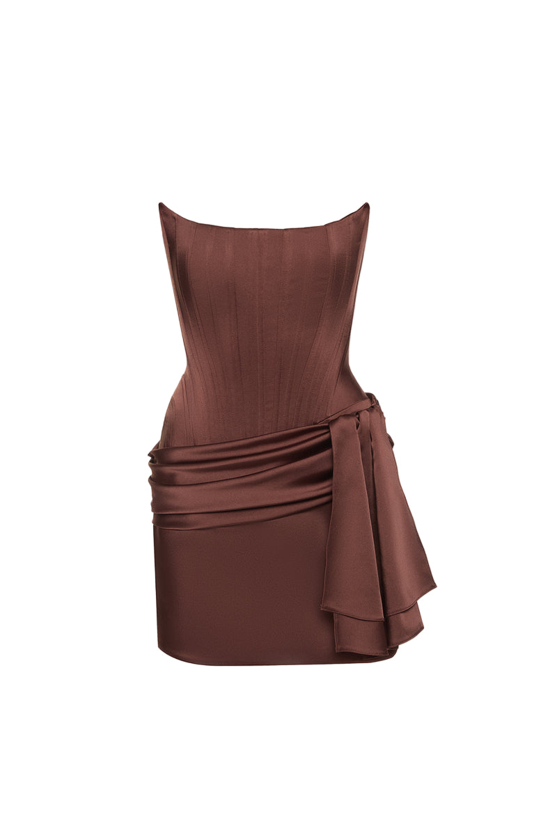 IRMA DRESS IN BROWN