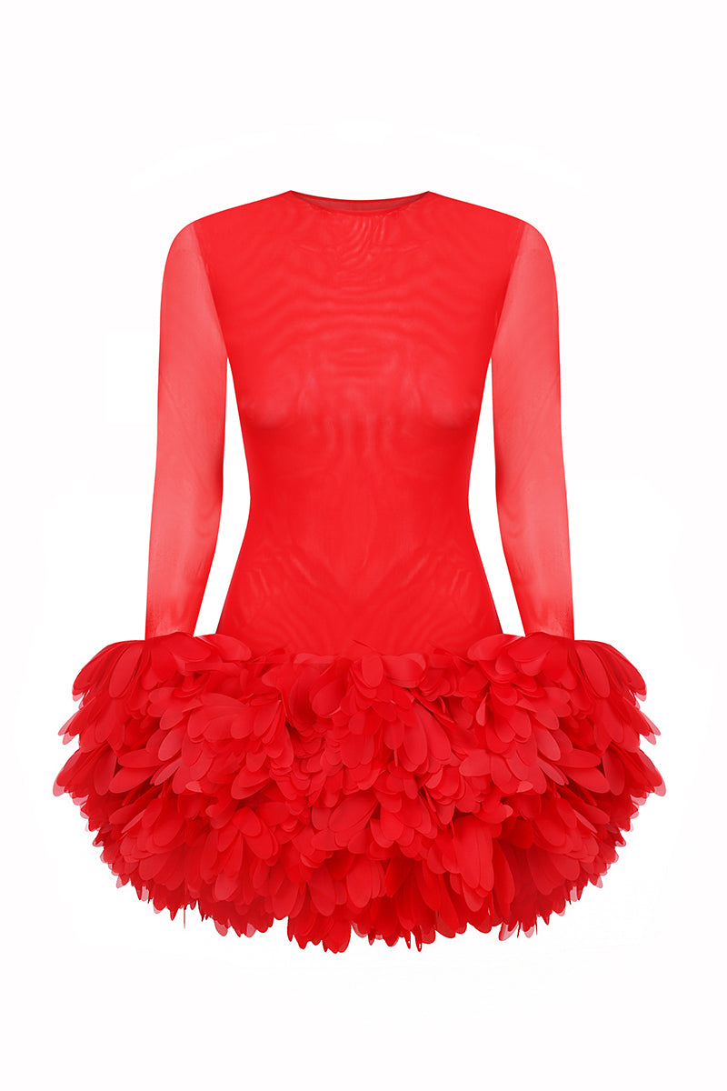 JOELLE MINI DRESS IN RED - CULT MIA