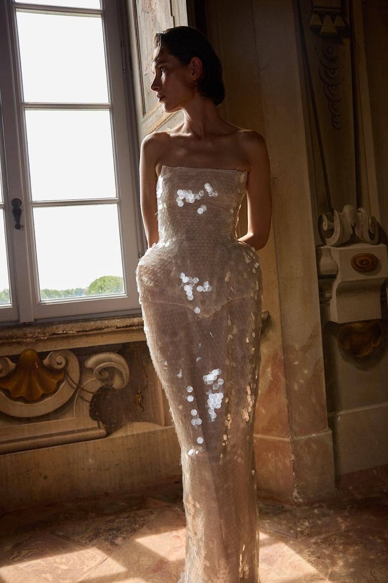 BALYKINA MUNA gown with elegant fabric and flowing silhouette, perfect for formal occasions.