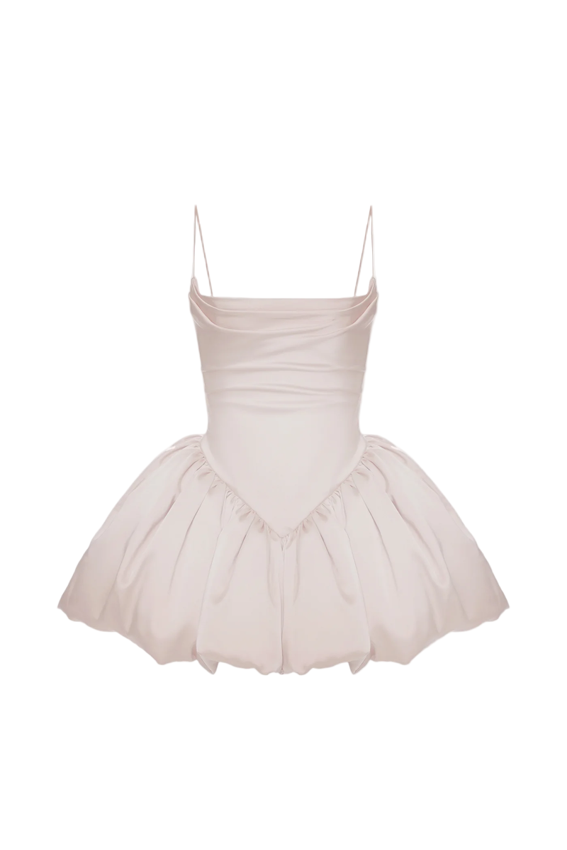 Blush pink Saris mini dress by Balykina, featuring elegant fabric and a stylish, fitted design perfect for casual or semi-formal wear.