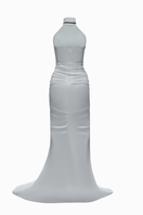 Gray ERA gown by Balykina with elegant flowing fabric and a fitted waist, perfect for formal occasions.