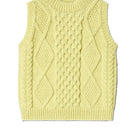 First Born Knits Tierra Vest, a cozy knitwear piece featuring a textured design, displayed on a neutral background.