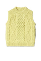 First Born Knits Tierra Vest, a cozy knitwear piece featuring a textured design, displayed on a neutral background.