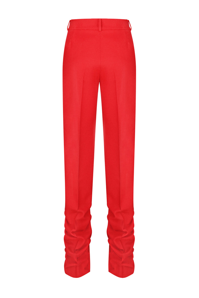 ANTHURIUM RED LOW-RISE PANTS - CULT MIA