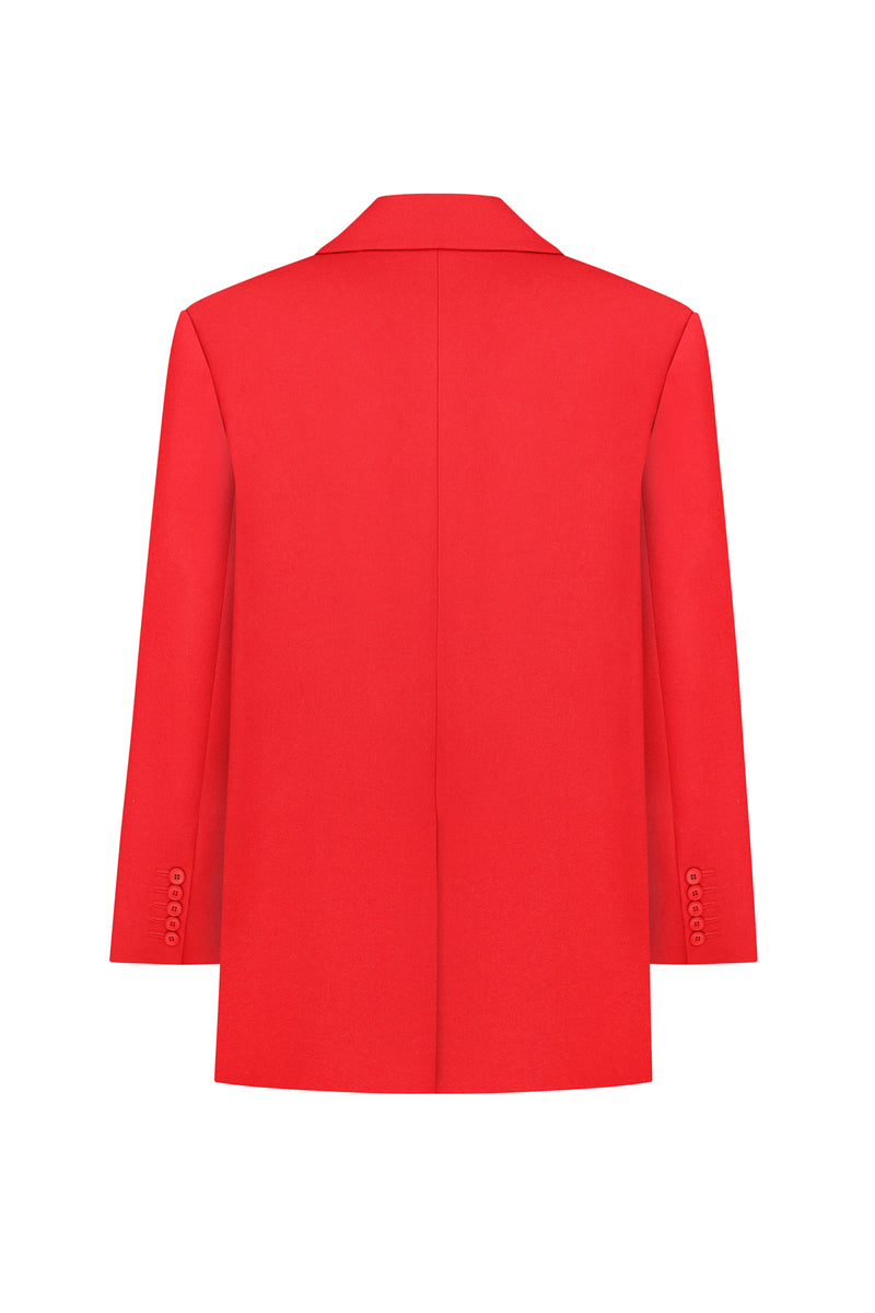 ANTHURIUM RED OVERSIZED BLAZER - CULT MIA