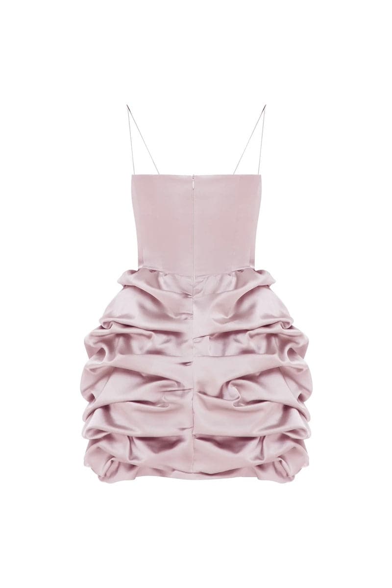 LUCKY ROSE PINK MINI DRESS WITH TRAIL - CULT MIA