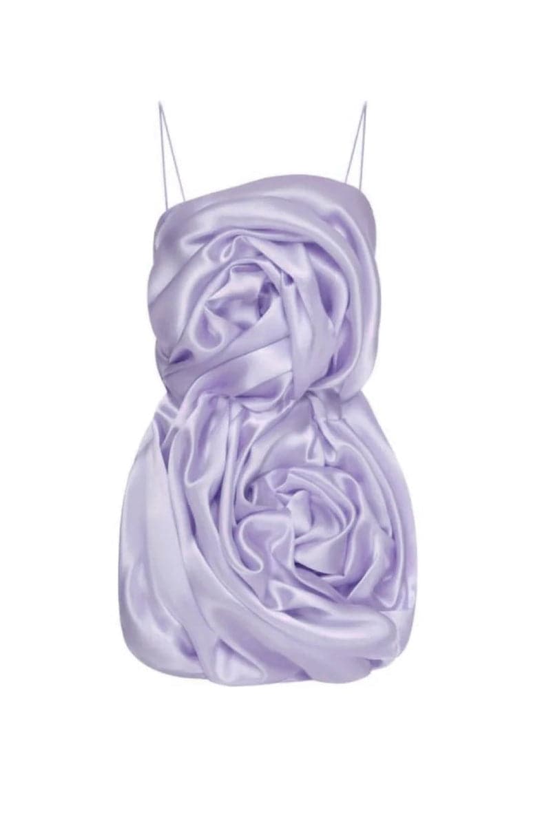 ROSIE PURPLE MINI DRESS WITH TRAIL - CULT MIA