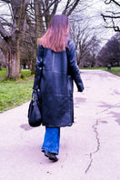 Black Verheyen Zina Biker Shearling coat with leather-style finish, featuring a modern biker design and cozy shearling lining.