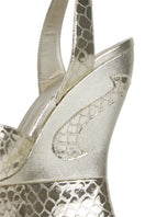 Terry de Havilland Margaux gold heels with pointed toes and slim stiletto heels, stylish and elegant footwear for women.