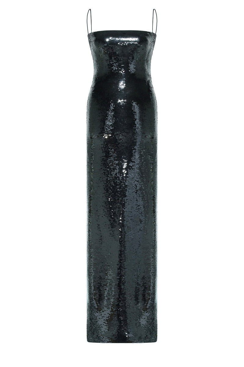 BARE BLACK SEQUIN GOWN - CULT MIA