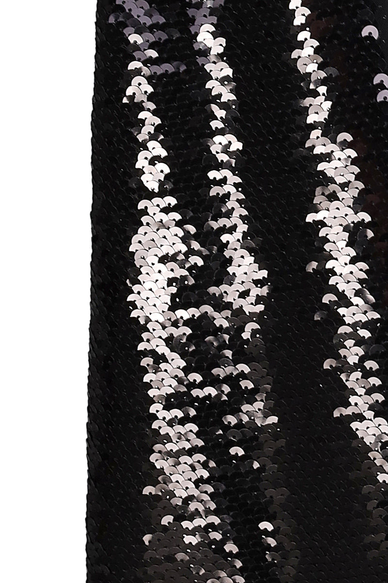 Nué Bare Black Sequin Gown featuring a fitted silhouette and elegant design, perfect for formal occasions.