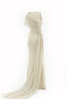 Ethereal Petal one-shoulder maxi gown by Happy Clothing, flowing floral design with elegant drape and soft fabric.