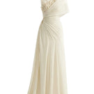 Ethereal Petal one-shoulder maxi gown by Happy Clothing, featuring flowing fabric and floral design, perfect for elegant occasions.