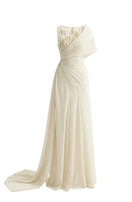 Ethereal Petal one-shoulder maxi gown by Happy Clothing, featuring flowing fabric and floral design, perfect for elegant occasions.