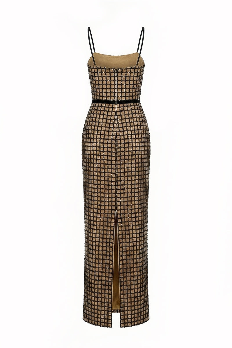Elegant structured corset maxi gown by Happy Clothing featuring a fitted bodice and flowing skirt, perfect for formal occasions.
