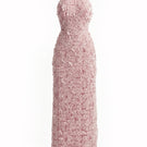 Blush floral Whisper halter maxi gown by Happy Clothing featuring a flowy design and elegant floral pattern.
