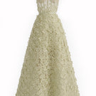 Celadon 3D floral A-line gown by Happy Clothing, featuring intricate floral embroidery and flowing fabric for elegant wear.