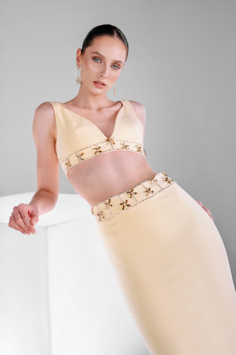 EMBELLISHED CREPE TAILORED SET - CULT MIA