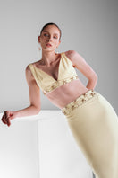 Embellished crepe co-ords set by Monika Dimova featuring intricate embellishments and a stylish, coordinated outfit design.