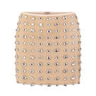 Nué Chantal mini skirt shown in black with high-waist design and tailored fit, perfect for casual or stylish outings.