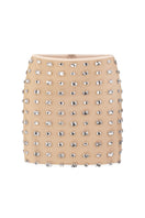 Nué Chantal mini skirt shown in black with high-waist design and tailored fit, perfect for casual or stylish outings.