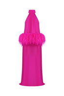 Nué ANAÏS gown displayed on a hanger, featuring flowing fabric and elegant design, perfect for formal occasions.