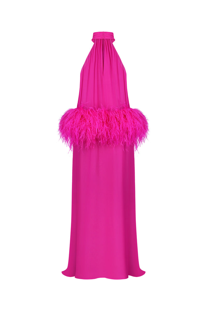 Nué Anaïs dress gown featuring elegant fabric and flowing design, shown in a full-length view.