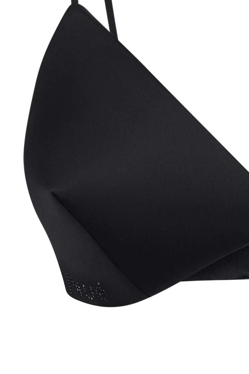 Nué Poppy Bullet Bra, stylish black bra with smooth cups and adjustable straps, designed for comfort and support.