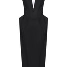Nué Harper Dress midi with feather details, elegant sleeveless design, perfect for stylish occasions.