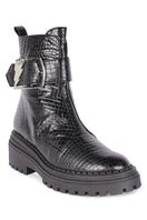 Black Festival Boots by Terry de Havilland featuring sleek leather design and stylish ankle-high silhouette.