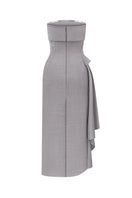 Nué Dylan Midi Dress displayed on hanger, showcasing lightweight fabric and stylish design perfect for casual or semi-formal wear.