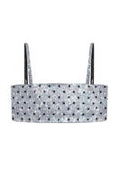 Nué Charlotte Top Polka-Dot in Crystal, stylish women's blouse with elegant crystal accents and classic polka-dot pattern.