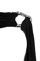 Black Nué Jamie bodysuit, a stylish fitted top with long sleeves and scoop neckline, displayed on a plain background.