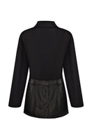 Black Sayya mini dress with fitted silhouette and sleeveless design, perfect for stylish casual or evening wear.