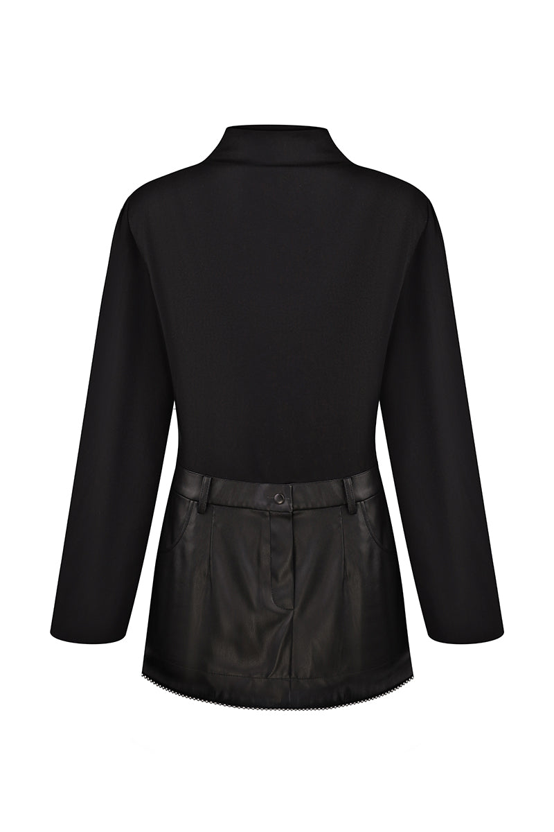 Black Sayya mini dress with fitted silhouette and sleeveless design, perfect for stylish casual or evening wear.