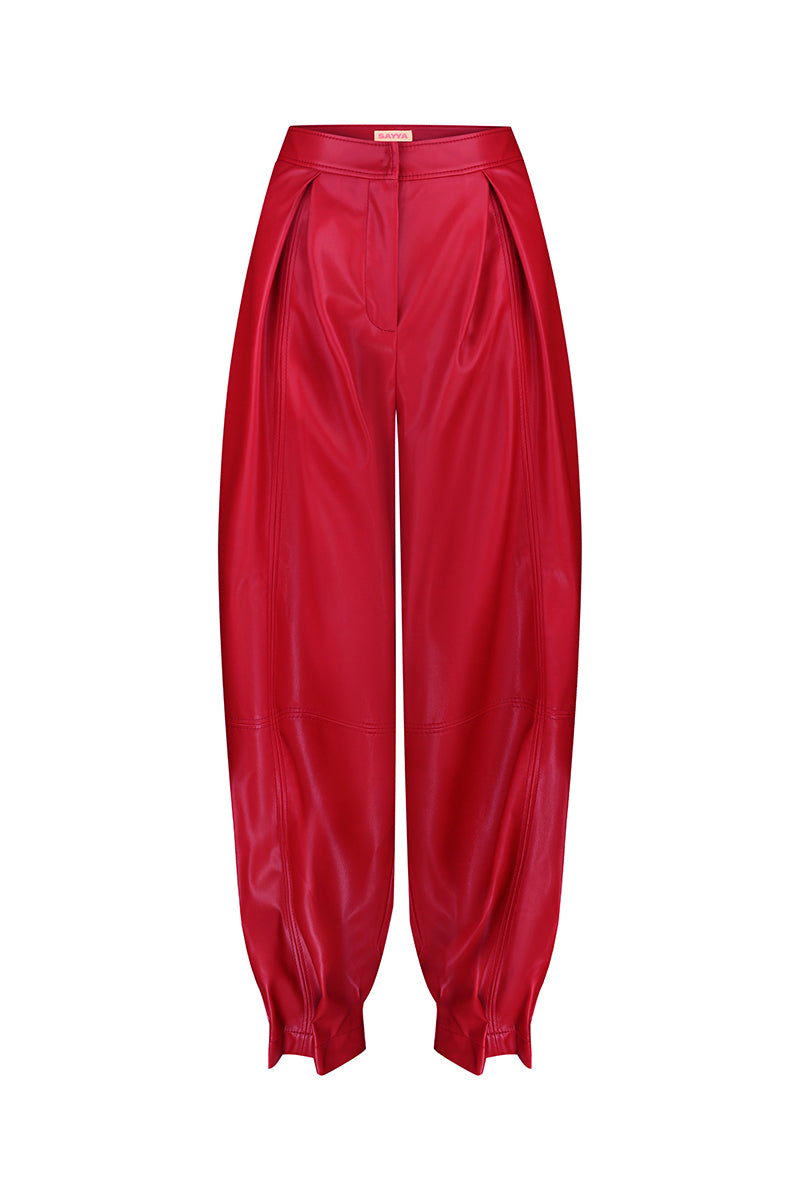 Sayya red banana print pants, casual stylish pants with vibrant banana design, comfortable fit, perfect for everyday wear.