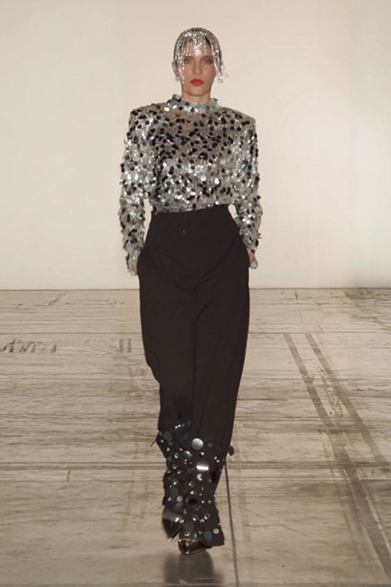 LORAC WIDE-LEG HIGH WAIST BLACK CREPE PANTS IN BLACK - CULT MIA