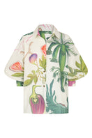 Ivory linen floral blouse by Tinta Latina, featuring a relaxed fit with floral patterns and lightweight fabric for casual wear.