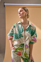 Ivory linen floral blouse by Tinta Latina, featuring a relaxed fit and delicate floral pattern, perfect for casual or summer wear.