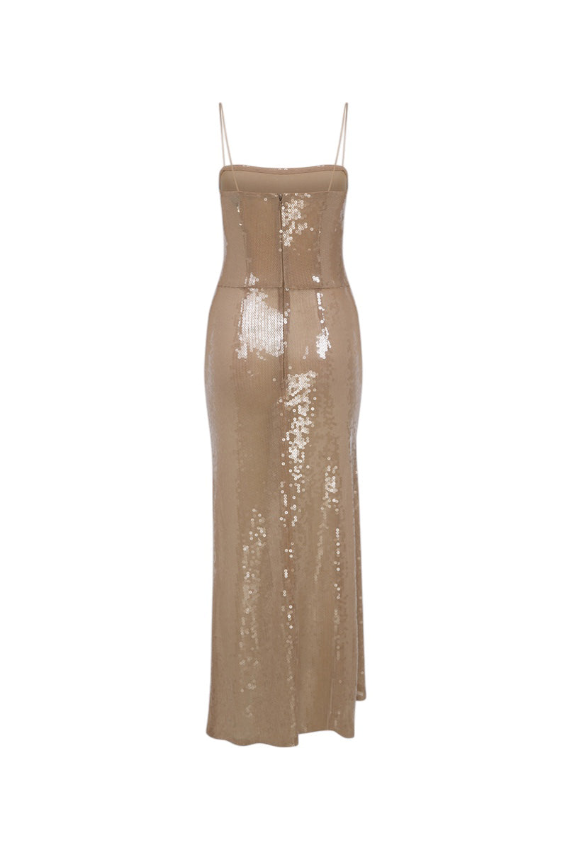 CHER DRESS IN NUDE SEQUIN | CULT MIA