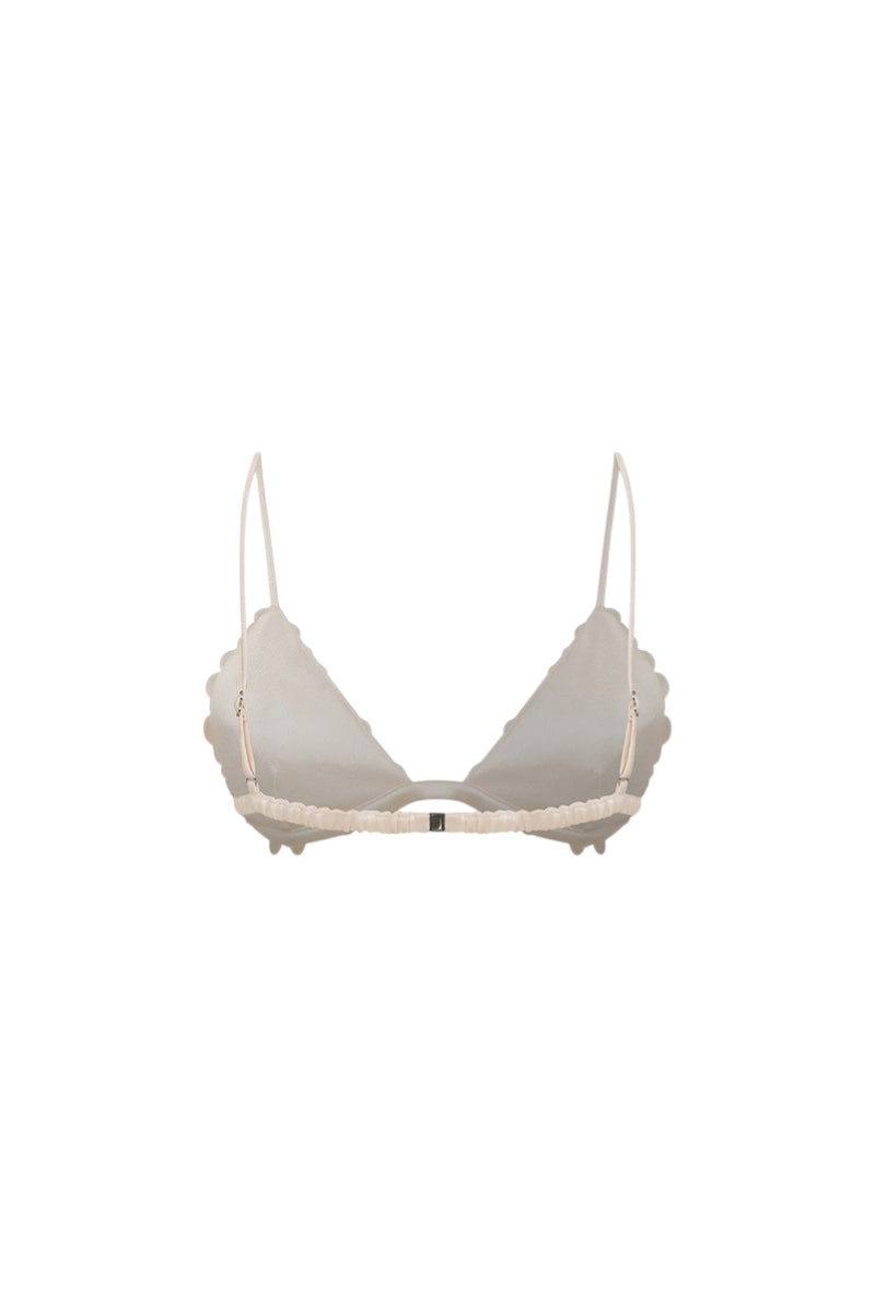 Back view of ILA Sienna bra top in seashell ecru, showcasing soft fabric and supportive design.