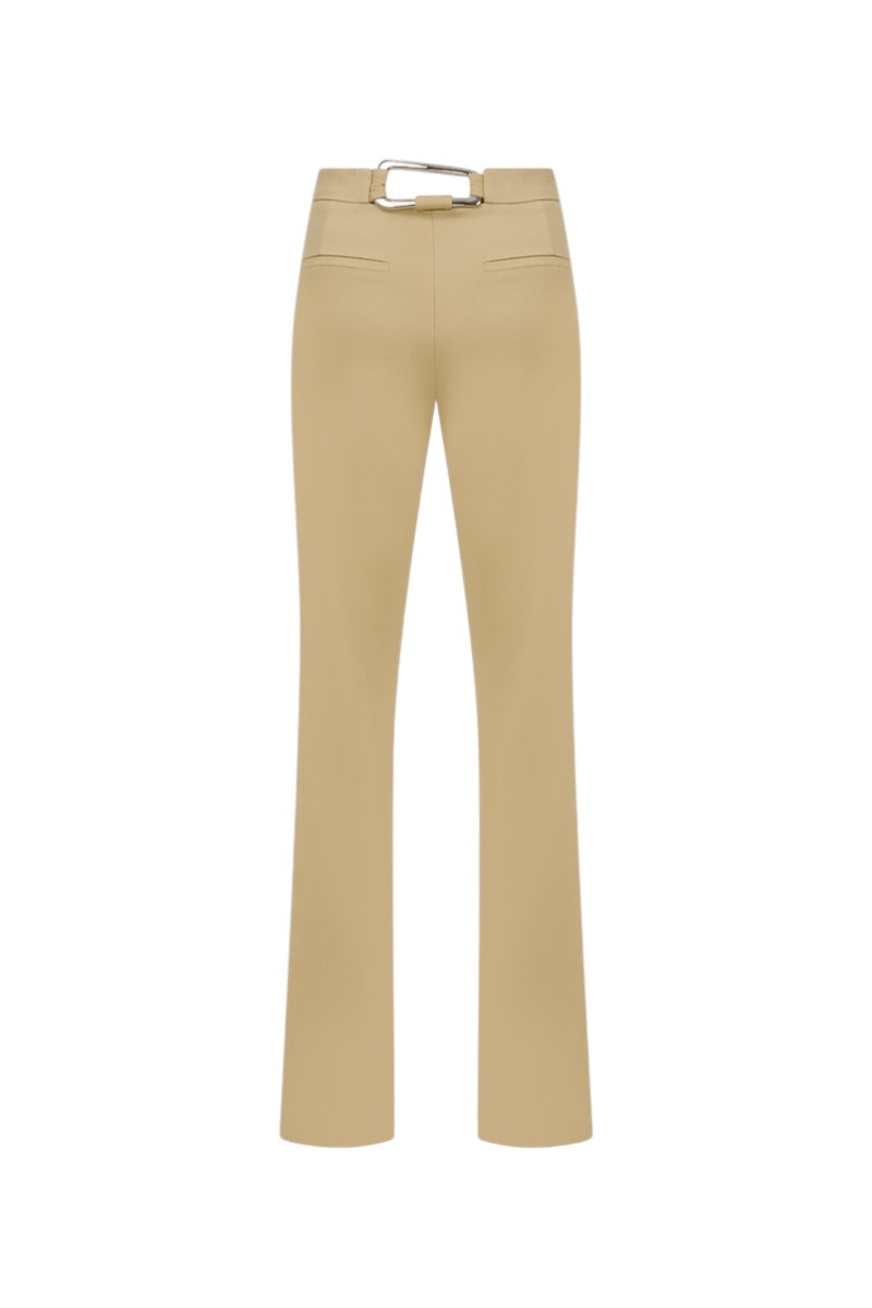 Back view of ILA Jenny Pants in beige, stylish women's pants with a relaxed fit and comfortable fabric.