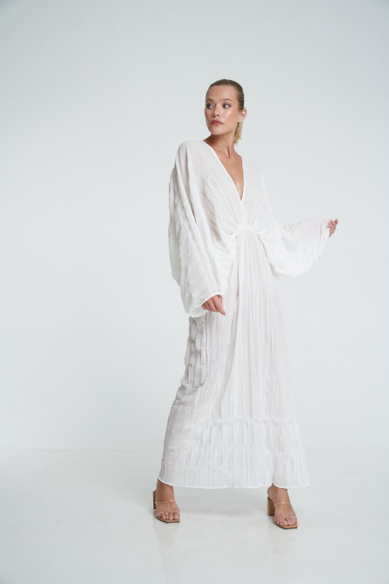 DE LUXE GOWN IN BLANC CREPE - CULT MIA