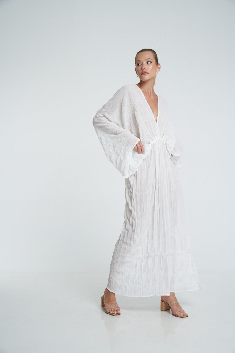 DE LUXE GOWN IN BLANC CREPE - CULT MIA