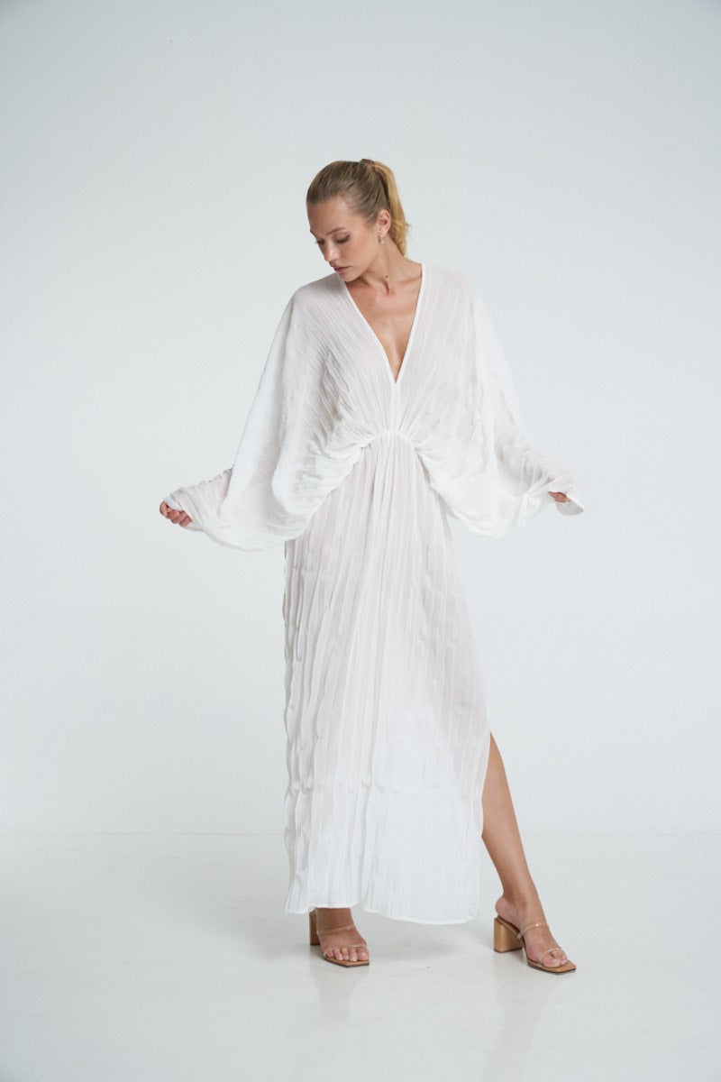 DE LUXE GOWN IN BLANC CREPE - CULT MIA
