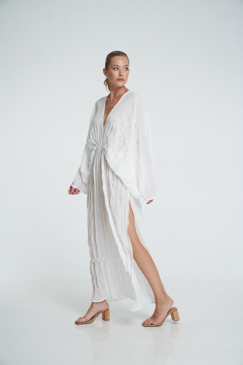 DE LUXE GOWN IN BLANC CREPE - CULT MIA