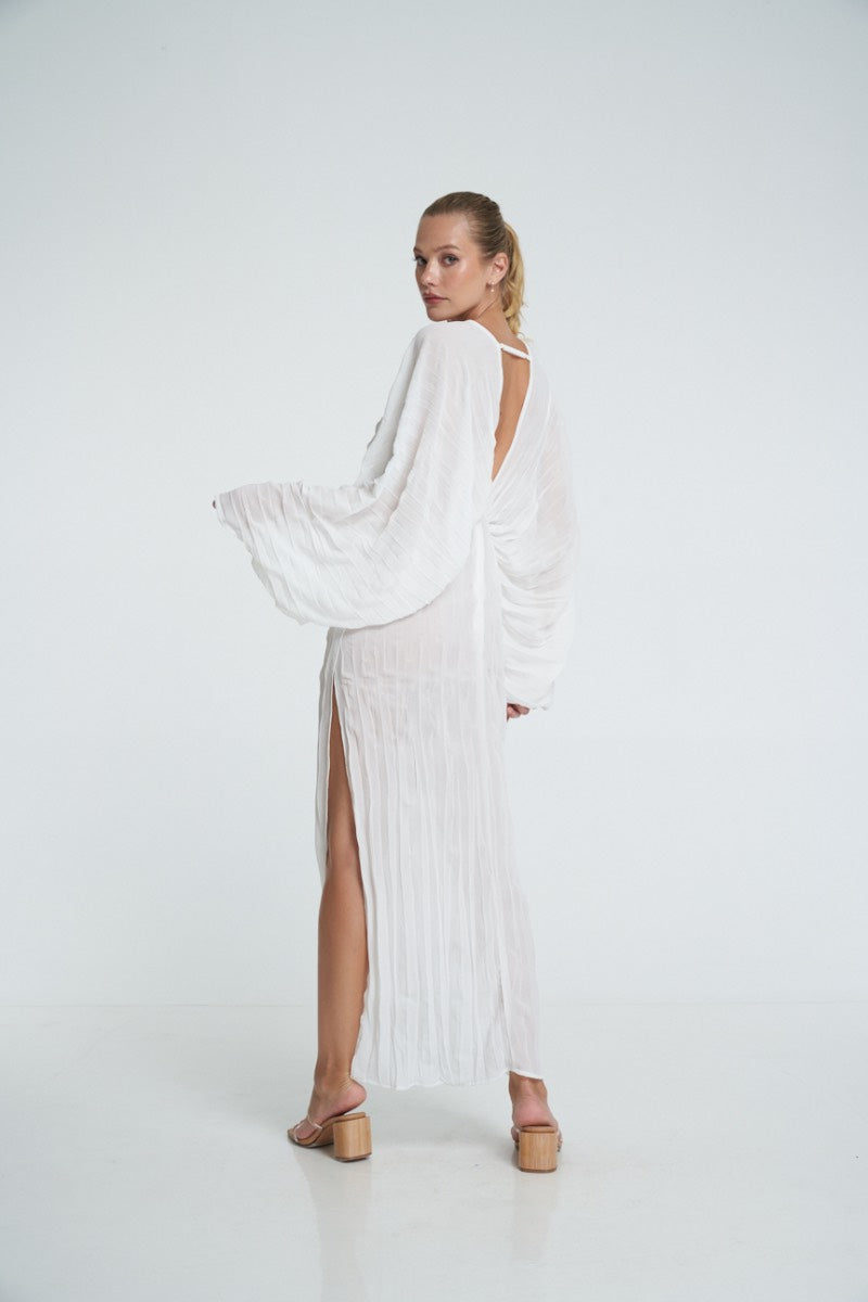 DE LUXE GOWN IN BLANC CREPE - CULT MIA