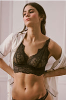 Black Ellipse Boreal wireless bralette from Ellipse Lingerie, showcasing smooth fabric and comfortable design.