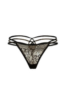 Black Ellipse Boreal String Lace Thong underwear with delicate lace details from Ellipse Lingerie.